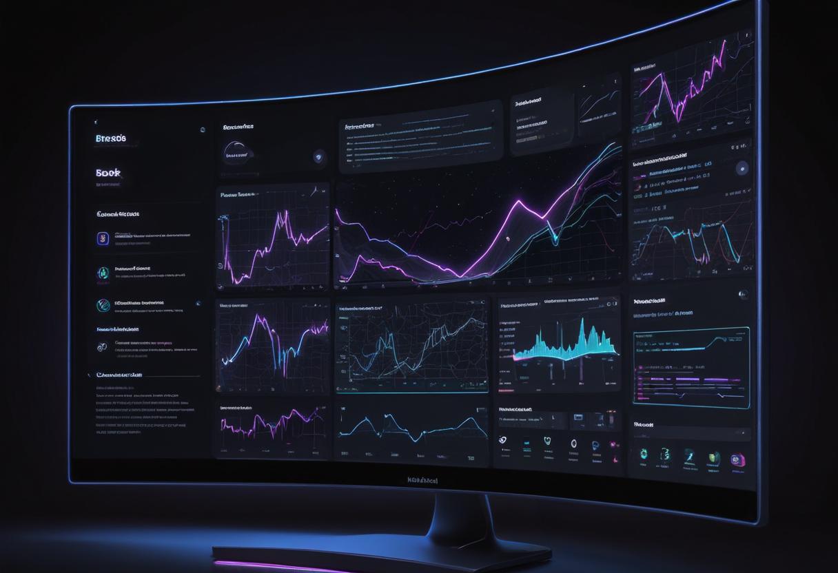 Vibrant and modern dashboard interface displaying charts and data insights.