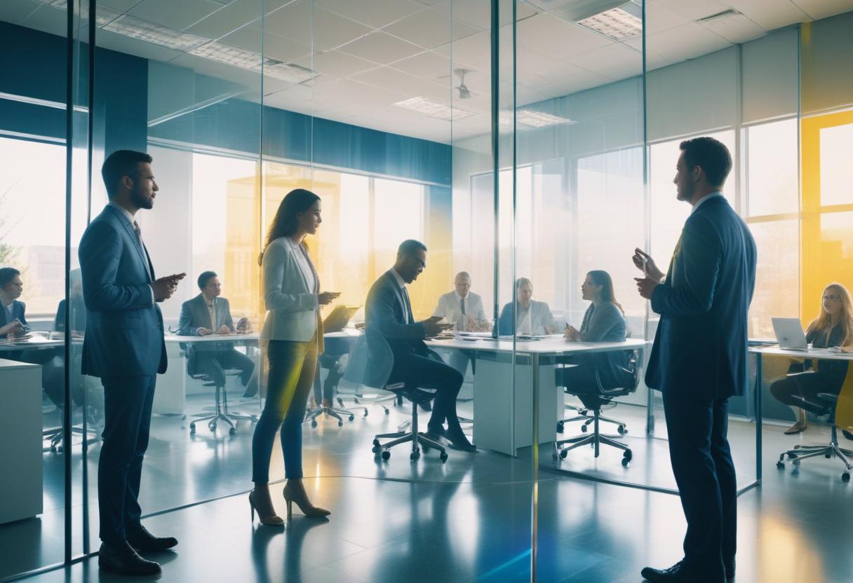 Diverse group of people actively collaborating and chatting in an online forum.